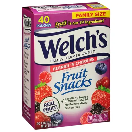 Fruit Snacks, Berries 'n Cherries, Family Size