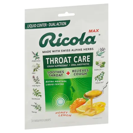 Wrapped Drops Throat Care Honey Lemon Cough Suppressant