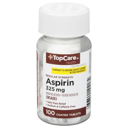 TopCare , Coated Tablets 325 mg Regular Strength Aspirin 