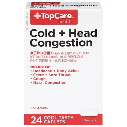 TopCare , Caplets Cold + Head Congestion