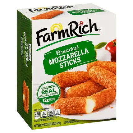 Farm Rich, Mozzarella Sticks, Breaded 