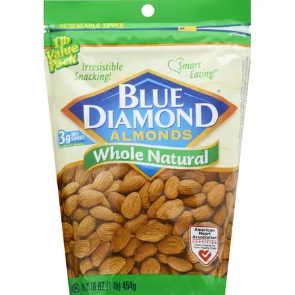 Blue Diamond , Almonds, Whole Natural, Value Pack 
