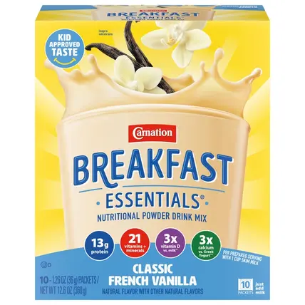 Breakfast Essentials , Classic French Vanilla Nutritional Powder Drink Mix