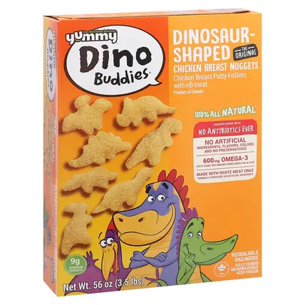Yummy , Dinosaur-Shaped Chicken Breast Nuggets 