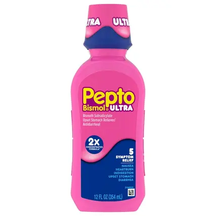 Pepto Bismol , 5 Symptom Relief Upset Stomach Reliever/Antidiarrheal 