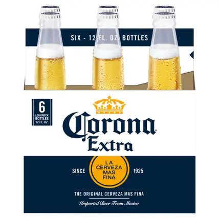 Extra Mexican Lager Beer, 6 pk 12 fl oz Bottles, 4.6% ABV