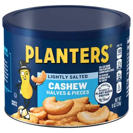 Planters® Lightly Salted Cashews Halves & Pieces