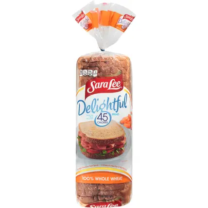 45 Calories & Delightful 100% Whole Wheat Bread 20 oz. Loaf