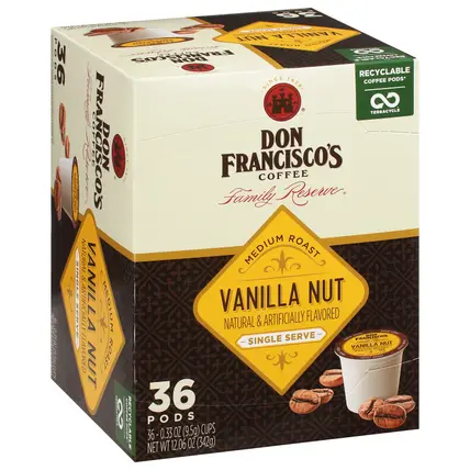 Don Francisco's Vanilla Nut Coffee Single Serve Cups 36 - 0.33 oz