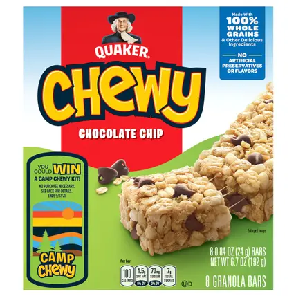 Chewy Granola Bars Chocolate Chip 0.84 Oz 8 Count