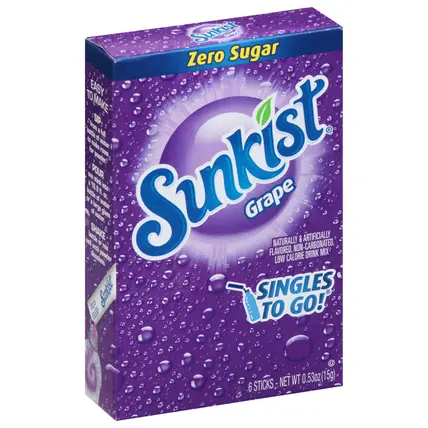 Singles to Go! Zero Sugar Grape Drink Mix 6 Sticks