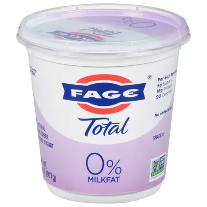 Fage Total 0% Milkfat Nonfat Greek Strained Yogurt 32 oz