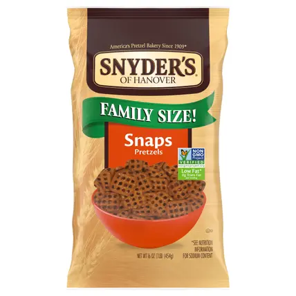Snyder's of Hanover Family Size Snaps Pretzels 16 oz