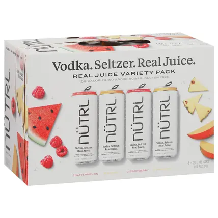 Nutrl Variety Pack Real Juice Vodka Seltzer 8 - 12 fl oz Cans