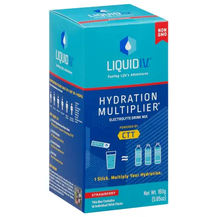 Hydration Multiplier Strawberry Electrolyte Drink Mix 10 Stick Packs