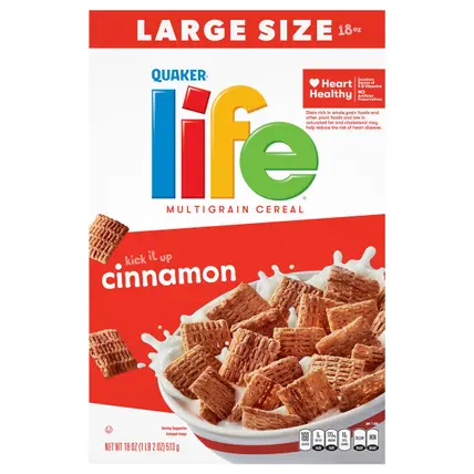 Life Large Size Cinnamon Multigrain Cereal 18 oz