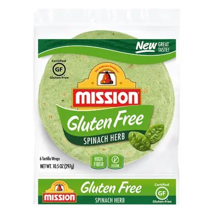 Mission Gluten Free Spinach Herb Tortilla Wraps 6.0 ea