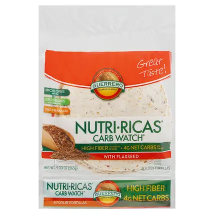 Guerrero Nutri-Ricas Carb Watch Flour Tortillas With Flaxseed 8 ea