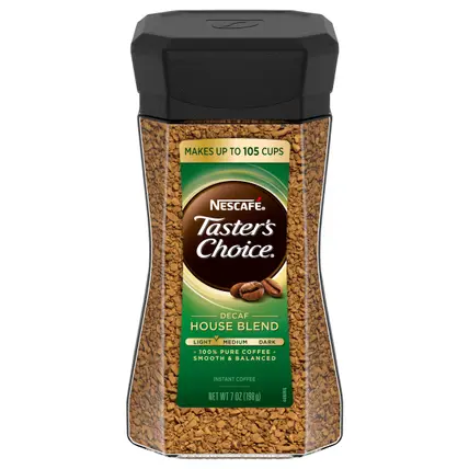 NESCAFE TASTER'S CHOICE Decaf House Blend Instant Coffee 7 oz. Jar
