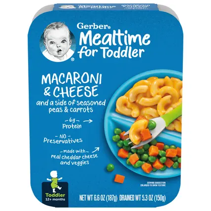 Mealtime for Toddler Macaroni & Cheese 6.6 oz Meals Bowl
