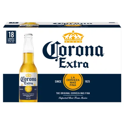Extra Mexican Lager Beer, 18 pk 12 fl oz Bottles, 4.6% ABV