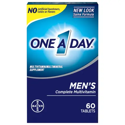 One A Day Men's Complete Multivitamin/Multimineral Supplement Tablets 60 ea Box