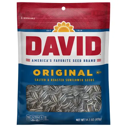 DAVID Roasted and Salted Original Sunflower Seeds, 14.5 oz