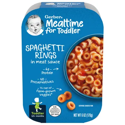 Mealtime for Toddler Spaghetti Rings 6 oz Meals Bowl