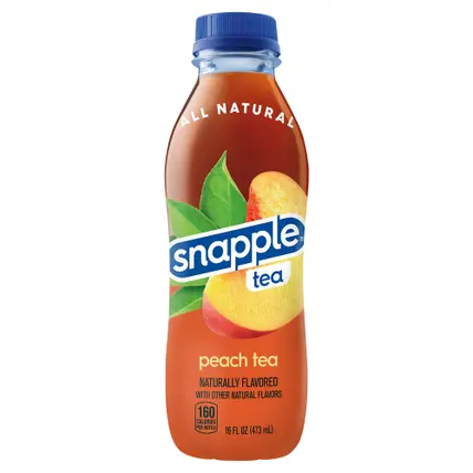 Snapple Peach Tea, 16 fl oz recycled plastic bottle
