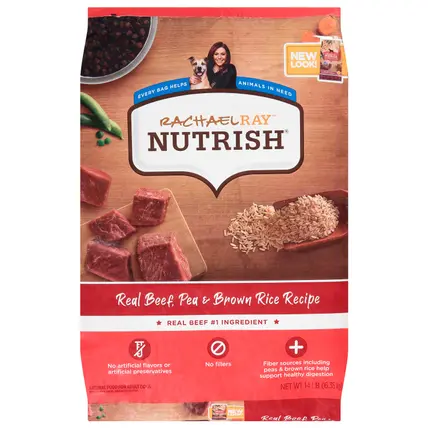 Nutrish Real Beef, Pea & Brown Rice Recipe Adult Dog Food 14 lb