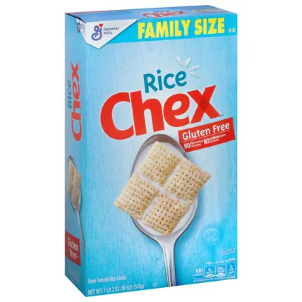 Rice Chex Family Size Oven Toasted Rice Cereal 18 oz Box