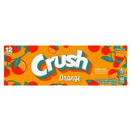 Crush Orange Soda, 12 fl oz cans, 12 pack