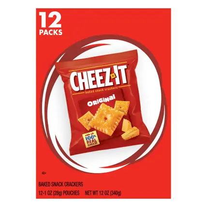 Cheez-It 12 Packs Original Baked Snack Crackers 12-1 oz Pouches