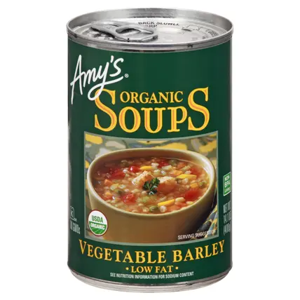 Amy's Organic Low Fat Vegetable Barley Soups 14.1 oz