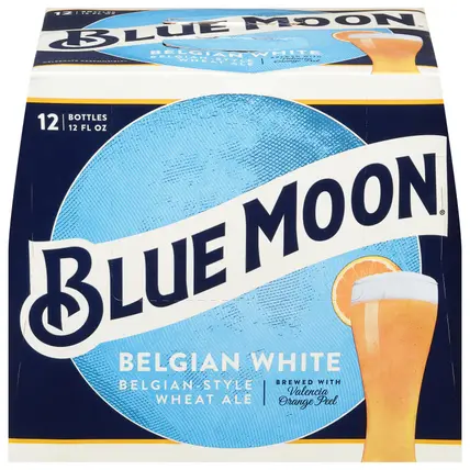 Blue Moon Belgian-Style Wheat Ale Belgian White Beer 12 - 12 fl oz Bottles
