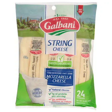 Galbani Low Moisture Part Skim Mozzarella String Cheese 24 oz Bag