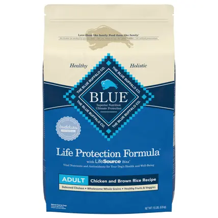 Blue Buffalo Life Protection Formula Natural Adult Dry Dog Food, Chicken and Brown Rice 15-lb