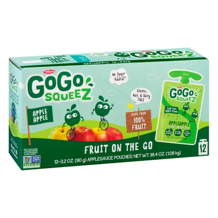 GoGo Squeez 12 Pack Apple Apple Apple Sauce 12 ea