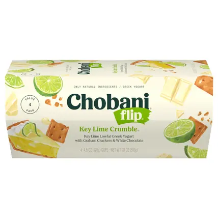 Chobani Flip Greek Key Lime Crumble Yogurt Value Pack 4 - 4.5 oz Cups