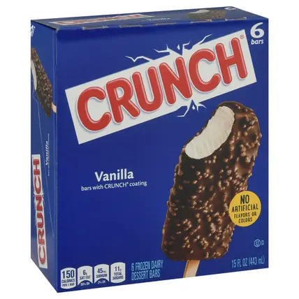 Crunch Vanilla Frozen Dairy Dessert Bars 6 ea