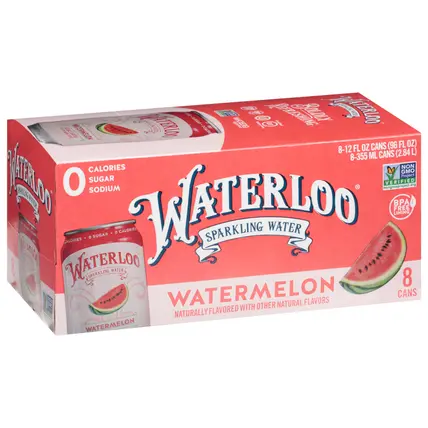 Waterloo Watermelon Sparkling Water 8 - 12 fl oz Cans
