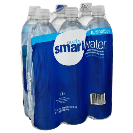 Smartwater Vapor Distilled Water 6 - 33.8 fl oz Bottles