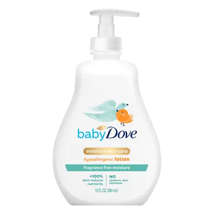 Baby Dove Sensitive Skin Care Fragrance Free Moisture Lotion 13 oz