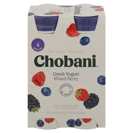 Chobani Lowfat Greek Mixed Berry Yogurt Drink 4 - 7 fl oz Bottles