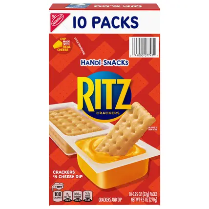 Handi-Snacks RITZ Crackers 'N Cheesy Dip Snack Packs, 10 Snack Packs