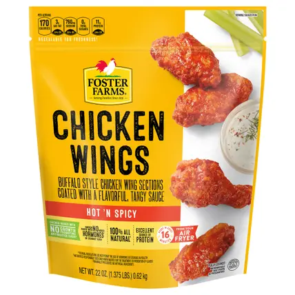 Foster Farms Hot & Spicy Chicken Wings - 22 oz