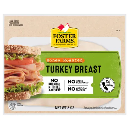 Foster Farms Honey Roasted Turkey Breast Deli Meat - 8oz