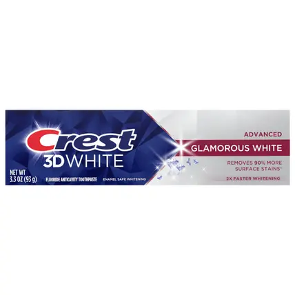 Crest 3D White Advanced Glamorous White Teeth Whitening Toothpaste, 3.3 oz