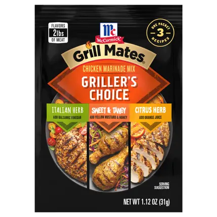 McCormick Grill Mates Griller's Choice Chicken Marinade Mix, 1.12 oz