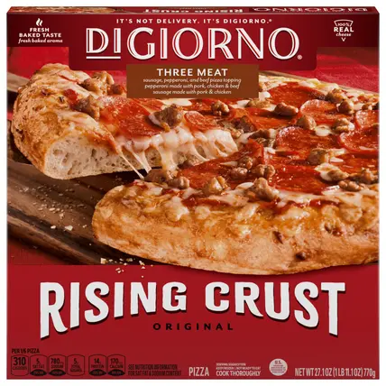 Frozen Pizza Rising Crust 3 Meat 27.1oz US